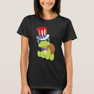 T-shirt Tortue Casquette du drapeau américain Patriotique
