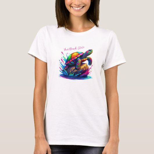T-shirt Tortue colorée - (Devant)