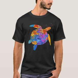 T-shirt Tortue colorée Graphisme Océan Animal Turtle Desig