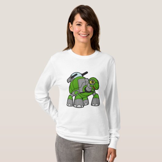 T-shirt Tortue comme robot avec canons (Devant entier)