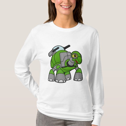 T-shirt Tortue comme robot avec canons (Devant)