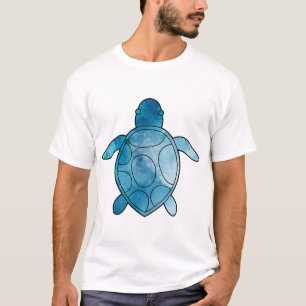 T-shirt Tortue de mer aquarelle bleue