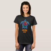 T-shirt Tortue de mer Aruba Caribe 2023 Fleur Hibiscus (Devant entier)