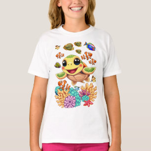 T-shirt Tortue de mer Bébé heureux et mignonne personnage