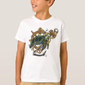 T-shirt Tortue de mer bleu vert (Devant)