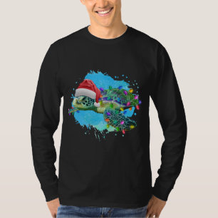T-shirt Tortue De Mer De Noël Avec Chapeau Et Noël