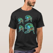 T-shirt Tortue de mer drôle contre requin tigre (Devant)
