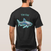 T-shirt Tortue de mer drôle contre requin tigre (Dos)