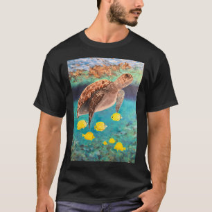 T-shirt Tortue de mer et Tangs jaunes