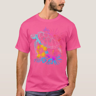 T-shirt Tortue de mer Fleurs hawaiiennes Hawaii Plongée so