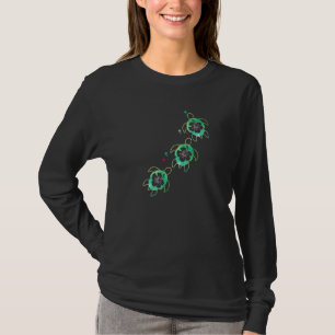T-shirt Tortue de mer hawaïenne artistique Hibiscus Fleur
