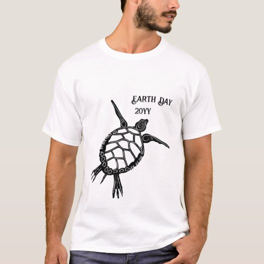T-shirt Tortue de mer jour des terres (Devant)