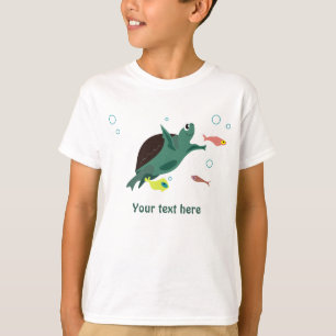 T-shirt Tortue de mer mignonne sous l'art marin