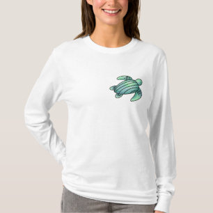 T-shirt tortue de mer peinte à l'aquarelle dessin animé bl
