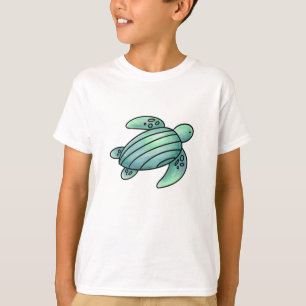 T-shirt tortue de mer peinte à l'aquarelle dessin animé bl