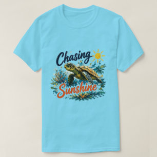 T-shirt Tortue de mer poursuivant le soleil Plage océani