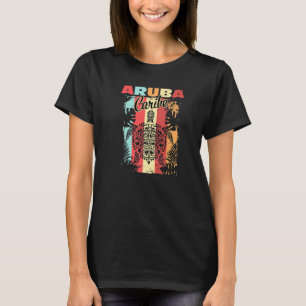 T-shirt Tortue de mer Rétro Aruba Caribe Vacances en famil