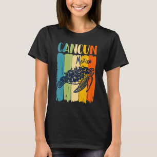 T-shirt Tortue de mer rétro Cancun Mexique Thème Amis Fami