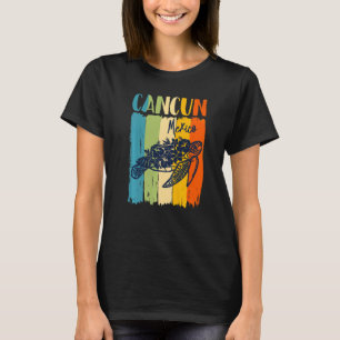 T-shirt Tortue de mer rétro Cancun Mexique Thème Amis Fami