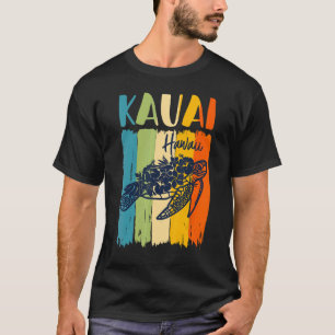 T-shirt Tortue de mer rétro Kauai Hawaii Amis assortis Fa