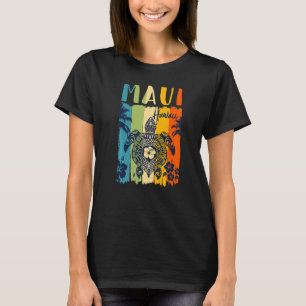 T-shirt Tortue de mer Rétro Maui Hawaii Correspondant Vaca