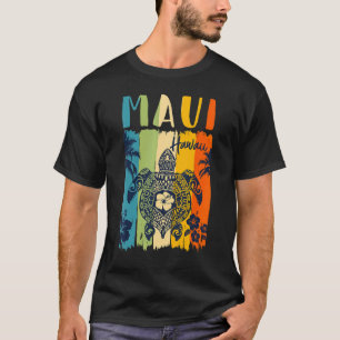 T-shirt Tortue de mer Rétro Maui Hawaii Correspondant Vaca