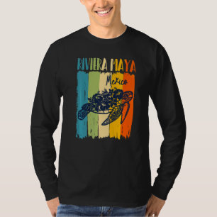 T-shirt Tortue de mer rétro Riviera Maya Mexique Thème Ami