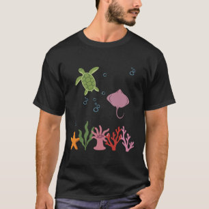 T-shirt Tortue de mer sous l'eau Enfants Raie de mer