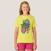T-shirt Tortue de mer tropicale et Hibiscus (Devant entier)