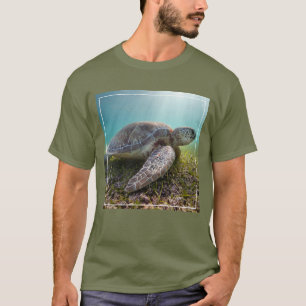 T-shirt Tortue de mer verte à la baie du crépuscule  