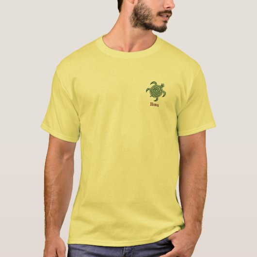 T-shirt Tortue de mer verte hawaïenne de pétroglyphe (Devant)