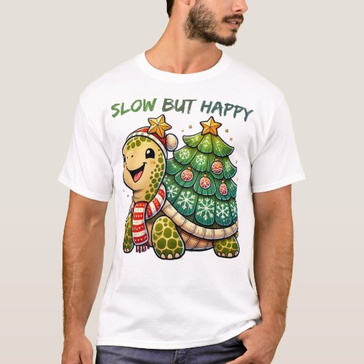 T-shirt tortue de Noël étoilée (Devant)