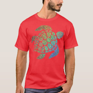 T-shirt Tortue de Parties scintillant Holographique Rainbo