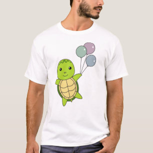 T-shirt Tortue Doux Mouches Ballons Enfants