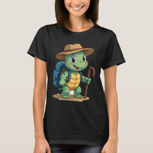 T-shirt Tortue Drôle Randonnée Graphique Camping Amateur A