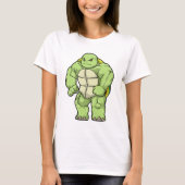 T-shirt Tortue en Bodybuilder avec Six pack (Devant)