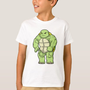 T-shirt Tortue en Bodybuilder avec Six pack