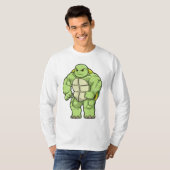 T-shirt Tortue en Bodybuilder avec Six pack (Devant entier)