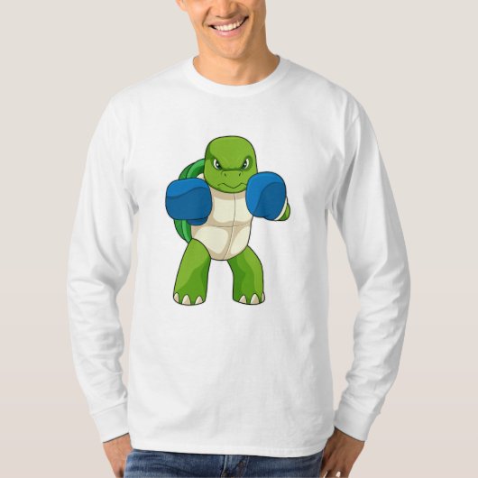 T-shirt Tortue en boîte avec gants de boxe (Devant)
