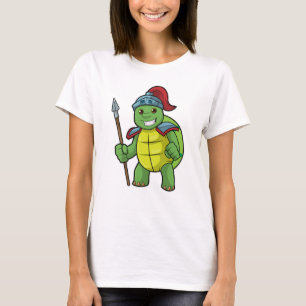 T-shirt Tortue en guerrier avec Spear & Helmet