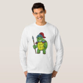 T-shirt Tortue en guerrier avec Spear & Helmet (Devant entier)