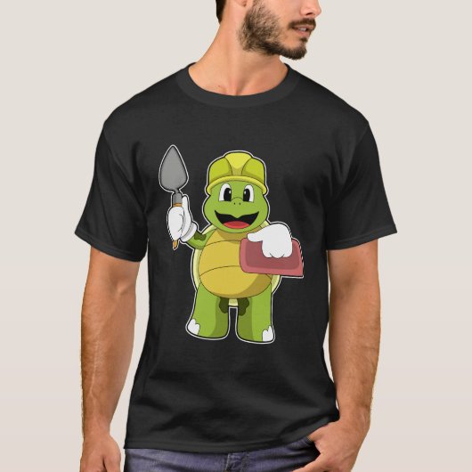 T-shirt Tortue en mason avec pierre (Devant)