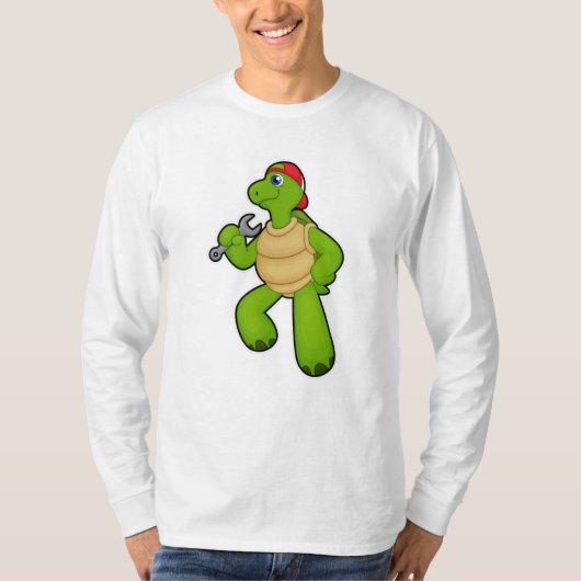 T-shirt Tortue en mécanique avec clé et Casquette (Devant)