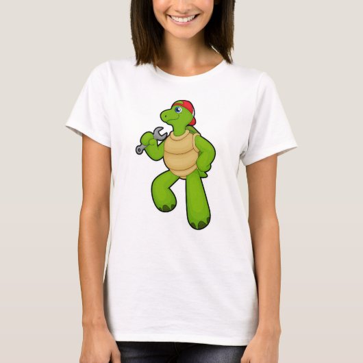T-shirt Tortue en mécanique avec clé et Casquette (Devant)