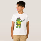 T-shirt Tortue en pirate avec patchs main et oeil (Devant entier)