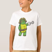 T-shirt Tortue en pirate avec patchs main et oeil (Devant)