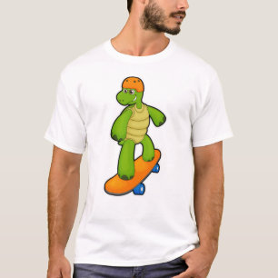 T-shirt Tortue en Skateboard avec Skateboard & Casque
