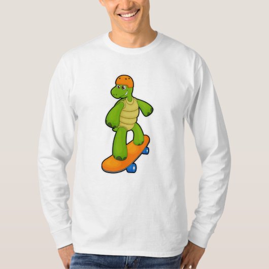 T-shirt Tortue en Skateboard avec Skateboard & Casque (Devant)