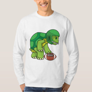 T-shirt Tortue en sport avec football et casque
