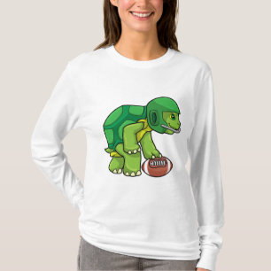 T-shirt Tortue en sport avec football et casque